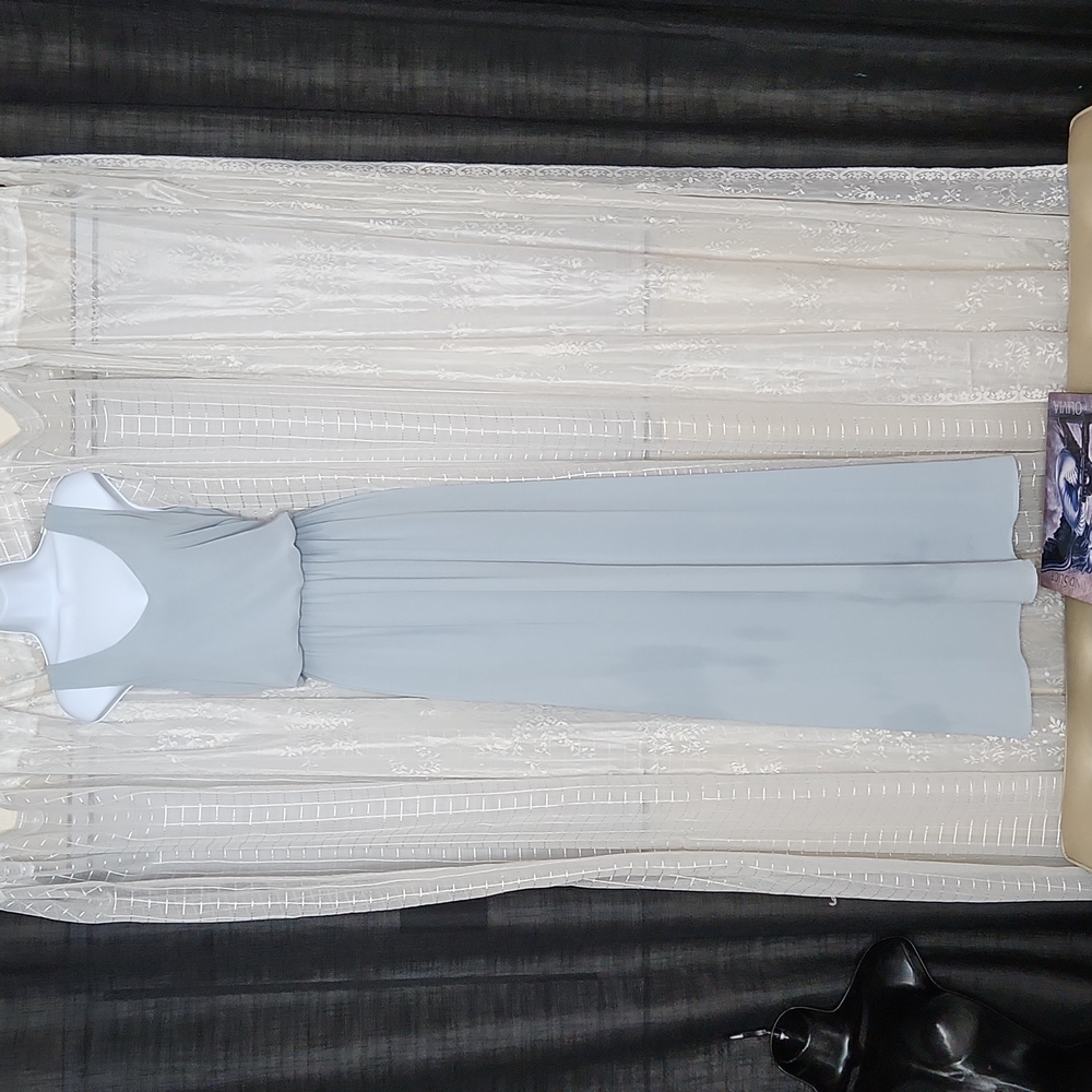 Dusty Blue Show Me Your Mumu Kendall Chiffon Flowy Boho Maxi Bridesmaid Dress